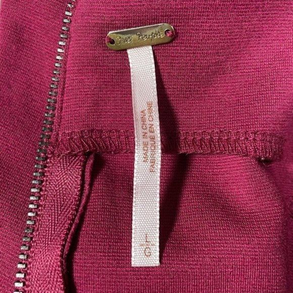 Free People Womens Pink Burgundy Sleeveless Mini Drop Waist Skater Dress Size L - Picture 6 of 8